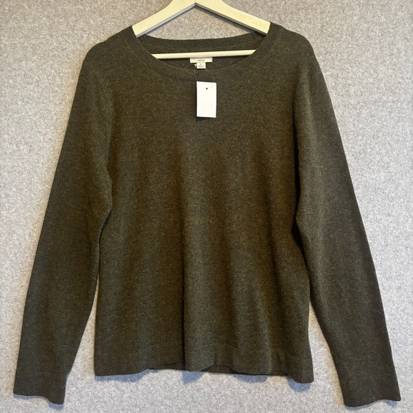 J. Crew Merino Wool Crew Neck Teddie Sweater L Olive Green - Picture 5 of 12